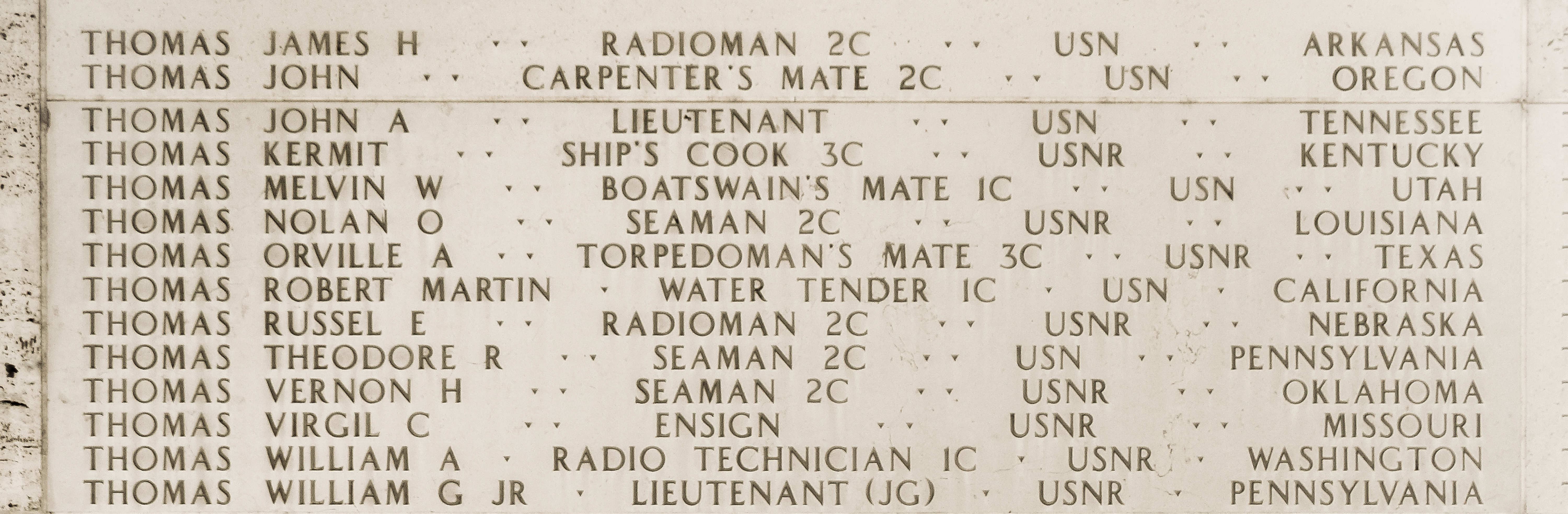 James H. Thomas, Radioman Second Class